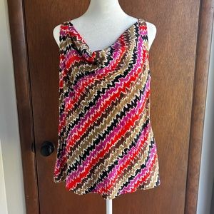 Trina Turk | Silk Cowl Neck Tank Top Blouse | M